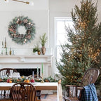 24 Inch Winter Christmas Frosted Pine Wreath for Front Door, Winter Wreath with Pine Cones Gingerbread Men Star for Indoor Outdoor, Winter Christmas Star Wreaths for Home Decor - Image 3