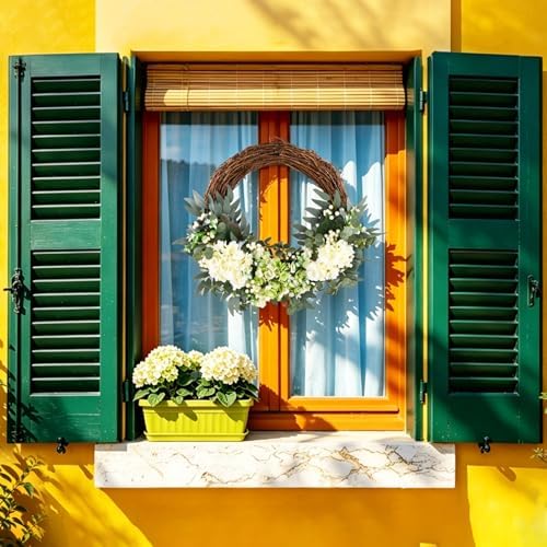 Summer Fall Flower Wreath for Front Door 20 Inch Hydrangea Door Wreath - Image 6