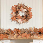 2 Pack 6 Ft Fall Garland with Lights & Timer, Thanksgiving Mantel Decor - Image 4