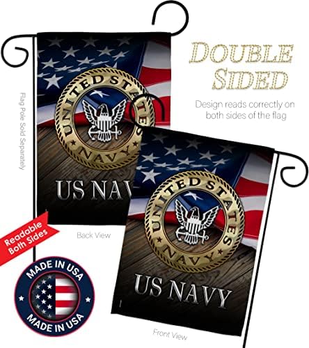 US Navy Garden Flag - Set Wall Holder Armed Forces USN Seabee United State American Military Veteran Retire Official - House Decoration Banner Small Yard Gift Double-Sided Made in USA 13 X 18.5 - Image 3