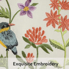 Embroidered Throw Pillow Covers 20x20 Pack of 2 Birds and Flowers - Image 2