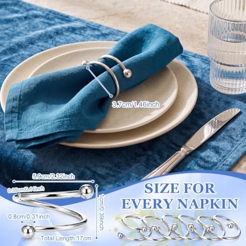 50 Pcs Silver Spiral Napkin Rings Bulk Metal Napkin Holder Buckles - Image 2