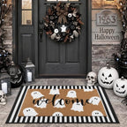 Tinideya 2 Pcs Halloween Door Mat Outdoor Layered Ghost Welcome Mat - Image 4