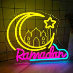 Ramadan Neon Sign Crescent Moon and Star Led Neon Light Ramadan Decoration for Home USB Powered Ramadan Lights for Party Eid Mubarak Decor Islamic Muslim Home Wall Decor Ramadan Gifts for Friends Family by SHIDASIGN