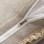 MIULEE Set of 2 Rustic Linen Burlap Throw Pillow Covers 18x18 Greyish White - Image 6