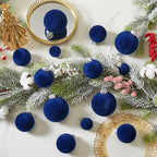 Velvet Christmas Ornaments Set 38Pcs Flocked Shatterproof Christmas Ornaments for Christmas Tree Decorations Xmas Decorative Hanging Christmas Ball Ornaments for Holiday Home Decor - Image 6