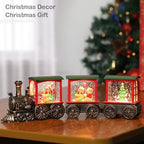 Train Snow Globe Christmas Snow Globe Lantern with Auto 6H Timer and Manual Glitter, Lighted Christmas Decorations Indoor with Gingerbread Man Tree for Home Tabletop, Battery Operated - Image 2