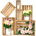 6 Pcs Wooden Crates for Display, Nesting Wood Crate for Storage, 6 Size by BOYMCOWBOYHOMEDECOR