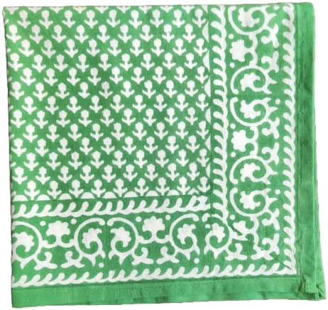 ATOSII Queen Green 100% Cotton Fall Cloth Designer Dinner Napkins, Handblock Print, Washable Durable Linen for Everyday Use Wedding Parties Outdoors Christmas Thanksgiving I 20 X 20 Inches I Set of 4 - Image 4