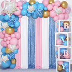 Pink Sequin Backdrop Curtains-4 Panels 2FTx8FT Pink Backdrop for Valentines Day, Glitter Party Decorations Background Drapes for Wedding Birthday Anniversary Graduation Photo Booth Decor - Image 2