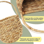 Wall Hanging Baskets Set of 2, Water Hyacinth Woven Basket, Flat Back Hanging Baskets for Plants & Flowers, Semi-Round Wall Decor for Garden, Porch, Bathroom & Kitchen - Image 5