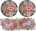 Beaded Table Runner Decore 36 inches Long Christmas Flower Design Beaded Table Runners for Halloween, Christmas, Easter Coffee Tropical ,Combo Pack of Runner and 2 Pack Placemats Maroon Multi by byHomeDecorativeProduct
