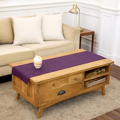 Solino Home 100% Pure Linen Table Runner Grape Woven, Athena 14 x 48 in by SolinoHome