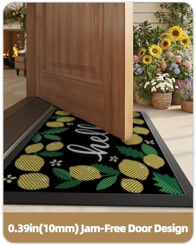 Color&Geometry Outside Welcome Front Door Mat, 36"x60" Lemon Lime - Image 6