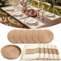 6 Set Boho Kitchen Dining Decoration for Table Placemat, Khaki by Gandeer