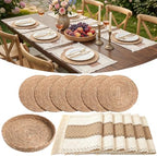 6 Set Boho Kitchen Dining Decoration for Table Placemat, Khaki by Gandeer
