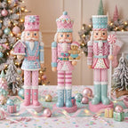Simgoing 3 Pcs Pastel Christmas Nutcracker Gingerbread Resin Nutcrackers - Image 4