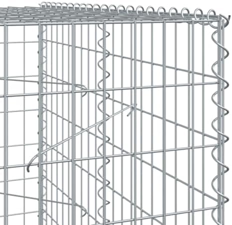 vidaXL Gabion Basket with Cover 98.4"x39.4"x78.7" Galvanized Iron - Image 4