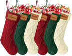 Personalized Christmas Stockings, Custom Engraving Christmas Stockings 8 Pack with Names, 18” Large Knitted Xmas Stocking for Family Kids, Fireplace Hanging Holiday Christmas Party Decoration by Bianspz