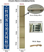 FemiaD Tall Outdoor Happy Hanukkah Sign for Front Door,Wooden Tall Welcome Sign For Front Porch,Farmhouse Happy Hanukkah Porch Sign Wood Vertical Decor for Jewish Chanukah Party Decor 8x63inch - Image 4