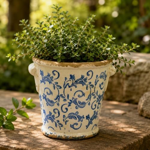 Dosayes Ceramic Pot for Plant,6.30 inch Vintage Flower Pot - Image 7