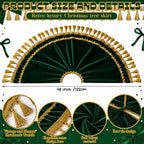 Roowest 48 Inch Green Christmas Tree Skirt Velvet, Round - Image 3