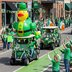 Hungdao 1 Pc 4 ft St. Patrick's Day Inflatable Duck Giant Blow up Rubber Duck with Lucky Shamrock Hat for St. Patrick's Day Golf Cart Parade Outdoor Yard Lawn Decorations (Air Pump Not Included) - Image 5