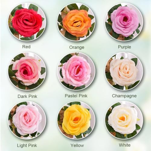 71in Artificial Rose Vine Silk Flower Garland Wedding Garden Decor(Red) - Image 4