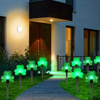 2*4 Pack LED St. Patricks Shamrock Pathway Lights for St. Patricks Day Decorations, Green Lucky Clover Pathway Stake Lights Outdoor Waterproof, UL Certified for Lawn Yard Walkway Irish Decor, Plug In - Image 5