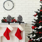 MCEAST 2 Pack Christmas Stocking Holders Pinecone with Snowflake Xmas Stocking Hangers Clips Mantle Hooks for Christmas Decoration - Image 7