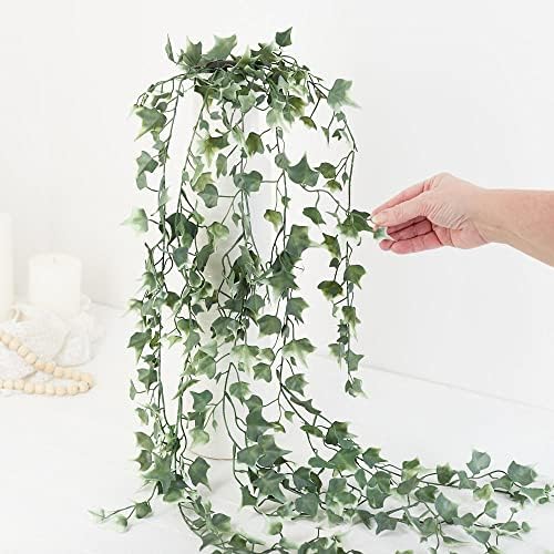 Factory Direct Craft Weather Resistant Variegated Hanging Needlepoint English Ivy Bush Fake Greenery Cascading Ivy for Indoor and Outdoor Arrangements - Image 4