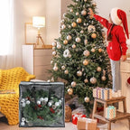 6 Pcs Christmas Wreath Storage Container 26 x 26 x 8.7 Inch Bags, Gray - Image 6