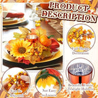 Umigy 6 Set Fall Candle Holders Glass Votive, Maple Leaf, Bright Color - Image 3