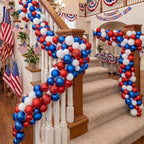 Suncalla 6ft Patriotic Red White Blue Ball Garland 4th of July Garland 250th Anniversary Glitter Red White Blue Bead Hanging Ornament Banner for Independence Day Table Wall Decoration Supplies - Image 6