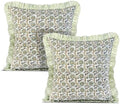 Ridhi Bloom Bubbles Floral Block Print Throw Pillow Covers 24x24 Inch by Ridhi