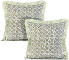 Ridhi Bloom Bubbles Floral Block Print Throw Pillow Covers 24x24 Inch by Ridhi