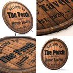 Personalized Family Name Sign, Custom Faux Whiskey Barrel Wall Decor, "Home Tavern" Bar Plaque, Flat MDF Board with Realistic 3D Print (Not Real Wood or Metal), Rustic Man Cave Art - Image 3