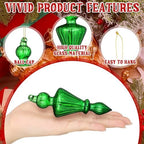 Mifoci 8 Pcs 6 Inch Mercury Glass Finial Christmas Ornaments,Red,Gold,Green - Image 5