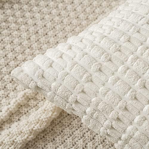 MIULEE Euro Sham Corduroy Decorative Throw Pillow Covers 24x24 Pure White - Image 2