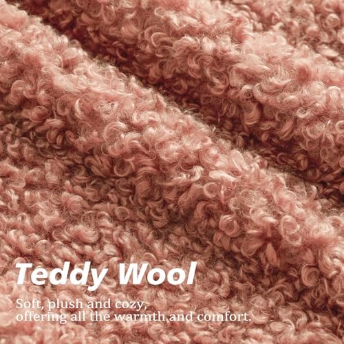Foindtower Decorative Fuzzy Faux Fur Throw Pillow Covers 18x18 Dusty Pink - Image 2