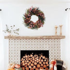 TEMPUS 20 inch Winter Wreath Magnolia Leaves Red Eucalyptus Leaves with Pine Needle Pine Cone Wreath for Front Door Harvest Festival Christmas Decor Window Wedding Autumn Outdoor Indoor Décor - Image 6