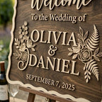 Personalized Enchanted Garden Wedding Welcome Sign - Custom 3D Wood Floral Ceremony Entrance & Reception Board for Fairytale, Whimsical or Secret Garden Venue - Multiple Sizes - Image 4