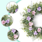 Petalivebloom 22-Inch Peony Wreath for Front Door, Spring Floral Decor - Image 3