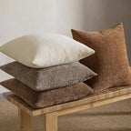 MIULEE Pack of 4 Fall Decorative Throw Pillow Covers 24x24 Inch Chenille Textured Throw Pillows Boho Farmhouse Cushion Covers Vintage Home Decor for Couch Sofa Bed Living Room，Beige Taupe Brown - Image 3