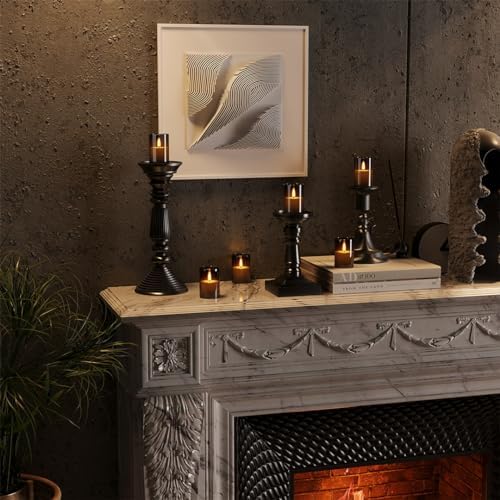 12Pack Flameless LED Candles with Timer, Battery Operated, Black, 2"x3" - Image 6