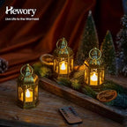 Hewory 10PCS Gold Mini Lanterns for Party Decoration, Remote LED Candles - Image 4