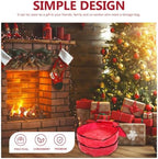 Vaguelly Christmas Wreath Storage Bag Red Pe Festival Holder, with Handles - Image 7