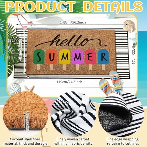 Moucuny 2 Coir Outdoor Mat,Non Slip, 57'' X 22'',47'' X 19'', Summer - Image 3