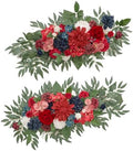 TINGE TIME Navy Blue Flower Garlands, 2 PCS Red Rose Artificial Arch Flowers, Handcraft Artificial Rose Arch Flowers for Wedding Arch Sweetheart Table Ceremony Backdrop Decorations for Home by TINGETIME