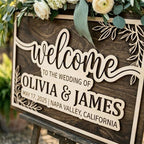 Personalized Southern Botanical Wedding Welcome Sign - Custom 3D Wood Ceremony Entrance & Reception Board for Charming Barn, Vineyard or Country Estate - Multiple Sizes - Image 3